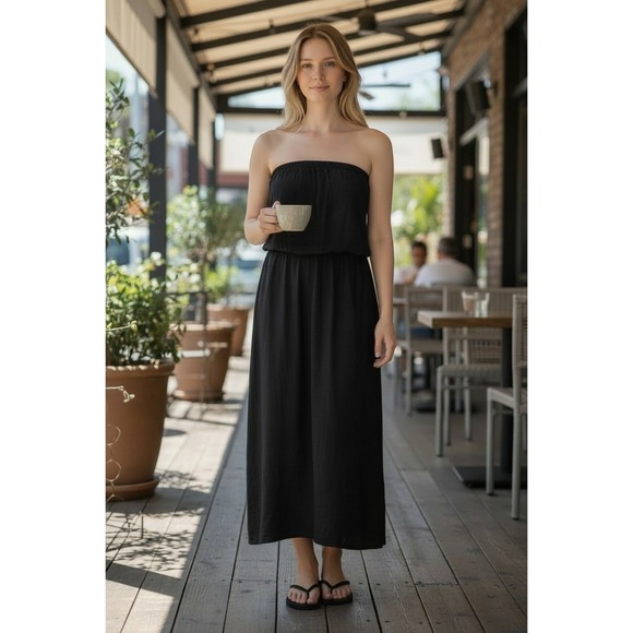 MICHAEL Michael Kors Dresses & Skirts - Michael Michael Kors Womens Black Strapless Blouson Maxi Dress Small Rayon